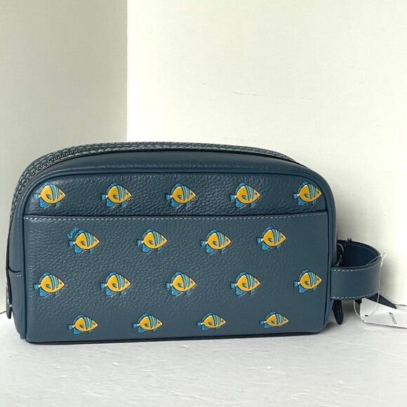 Blue Fish Pattern Men's Bag - Picture 2 of 7